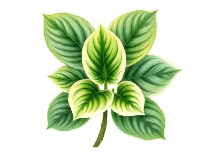 AI-generated watercolor illustration of Hosta 'For Your Eyes Only' (not a photograph)