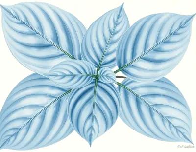 AI-generated watercolor illustration of Hosta 'Forest Canopy' (not a photograph)