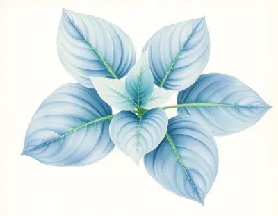 AI-generated watercolor illustration of Hosta 'Forever Frances' (not a photograph)