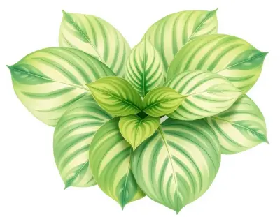 AI-generated watercolor illustration of Hosta 'Forever Young' (not a photograph)