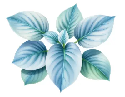AI-generated watercolor illustration of Hosta 'Forgery' (not a photograph)