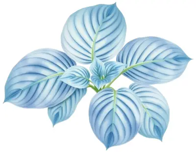 AI-generated watercolor illustration of Hosta 'Formal Attire' (not a photograph)