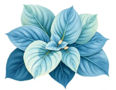 AI-generated watercolor illustration of Hosta 'Foxfire Irish Moon' (not a photograph)