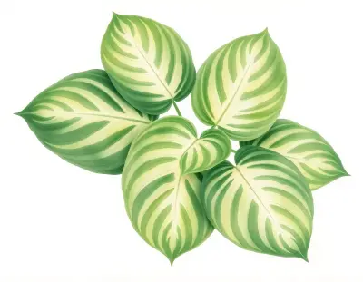 AI-generated watercolor illustration of Hosta 'Foxfire Zulu' (not a photograph)
