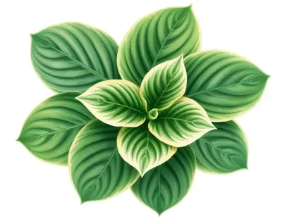 AI-generated watercolor illustration of Hosta 'Franc's Fight Nite' (not a photograph)