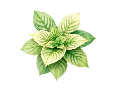 AI-generated watercolor illustration of Hosta 'Freising' (not a photograph)