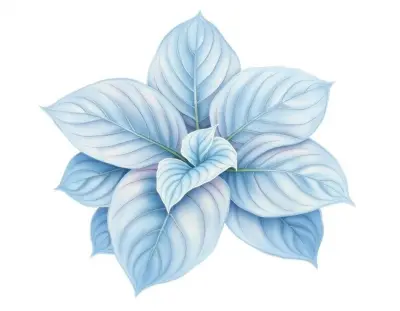 AI-generated watercolor illustration of Hosta 'French Quarter' (not a photograph)