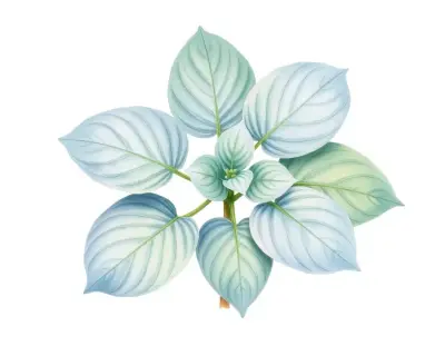 AI-generated watercolor illustration of Hosta 'Frenzy' (not a photograph)