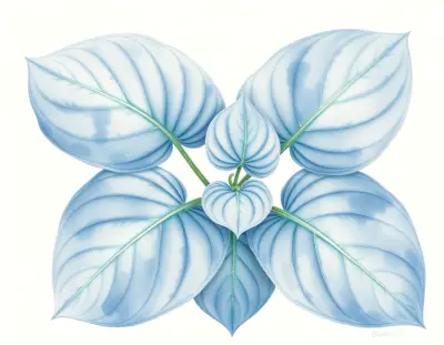 AI-generated watercolor illustration of Hosta 'Friar Tuck' (not a photograph)