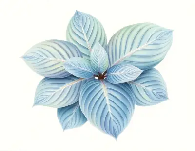 AI-generated watercolor illustration of Hosta 'Frills' (not a photograph)
