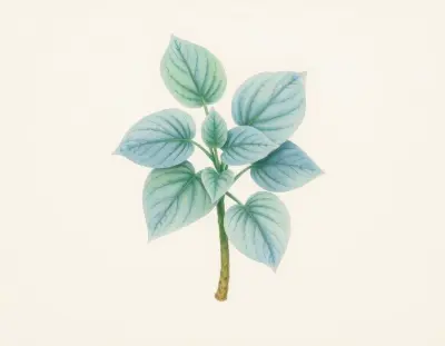 AI-generated watercolor illustration of Hosta 'Frilly Fantasy' (not a photograph)