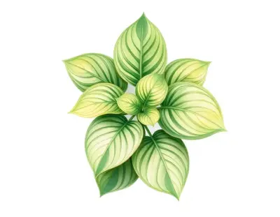 AI-generated watercolor illustration of Hosta 'Front Forty' (not a photograph)