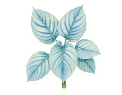 AI-generated watercolor illustration of Hosta 'Frost Giant' (not a photograph)