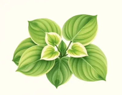 AI-generated watercolor illustration of Hosta 'Frosted Mini-muffins' (not a photograph)