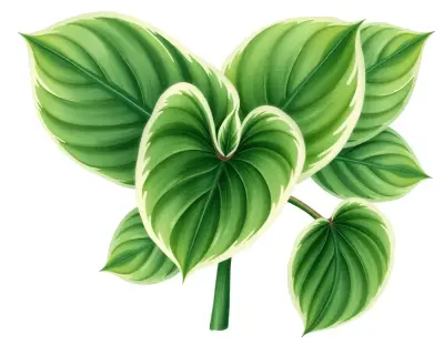 AI-generated watercolor illustration of Hosta 'Frosted Morning' (not a photograph)