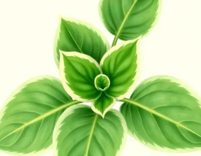 AI-generated watercolor illustration of Hosta 'Frosted Waves' (not a photograph)