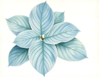 AI-generated watercolor illustration of Hosta 'Frozen Jacket' (not a photograph)