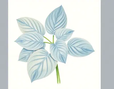 AI-generated watercolor illustration of Hosta 'Full Frontal' (not a photograph)