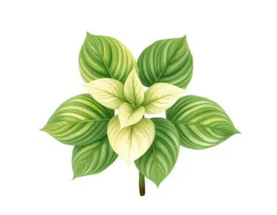 AI-generated watercolor illustration of Hosta 'Fused Veins' (not a photograph)