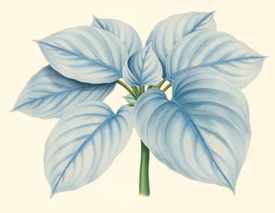 AI-generated watercolor illustration of Hosta 'Fuzzy Dice' (not a photograph)