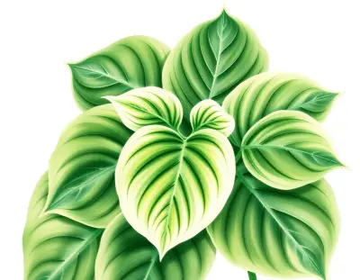 AI-generated watercolor illustration of Hosta 'Gabriel's Wing' (not a photograph)