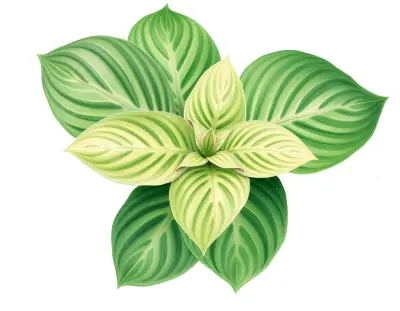 AI-generated watercolor illustration of Hosta 'Galactic Starburst' (not a photograph)