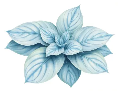 AI-generated watercolor illustration of Hosta 'Gallant Heart' (not a photograph)