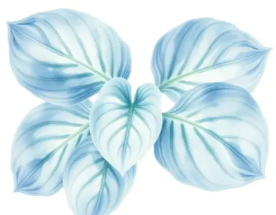 AI-generated watercolor illustration of Hosta 'Gary Rivera' (not a photograph)