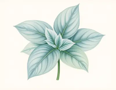 AI-generated watercolor illustration of Hosta 'Gene's Joy' (not a photograph)