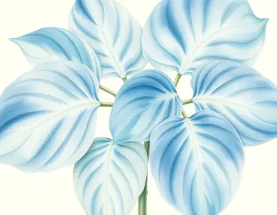 AI-generated watercolor illustration of Hosta 'Gentle Giant' (not a photograph)