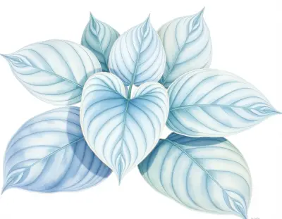 AI-generated watercolor illustration of Hosta 'George W.' (not a photograph)
