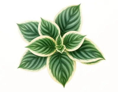 AI-generated watercolor illustration of Hosta 'Gertie' (not a photograph)