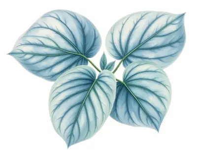 AI-generated watercolor illustration of Hosta 'Gil Jones' (not a photograph)