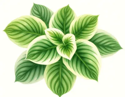 AI-generated watercolor illustration of Hosta 'Ginsu Knife' (not a photograph)