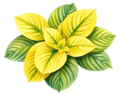 AI-generated watercolor illustration of Hosta 'Glen Luminaria' (not a photograph)