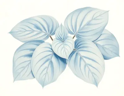 AI-generated watercolor illustration of Hosta 'Glory Hallelujah' (not a photograph)