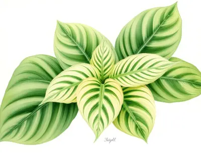 AI-generated watercolor illustration of Hosta 'Godzilla' (not a photograph)