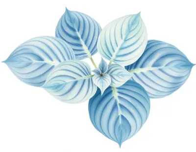 AI-generated watercolor illustration of Hosta 'Gold Vision' (not a photograph)
