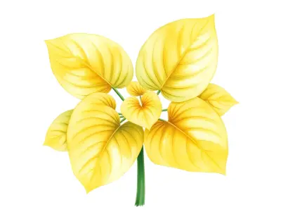 AI-generated watercolor illustration of Hosta 'Golden Rajah' (not a photograph)