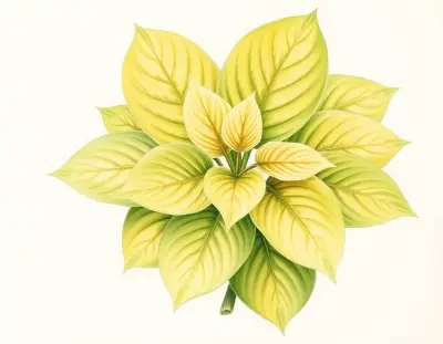 AI-generated watercolor illustration of Hosta 'Golden Sunburst' (not a photograph)