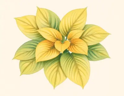 AI-generated watercolor illustration of Hosta 'Golden Wheels' (not a photograph)