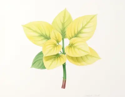 AI-generated watercolor illustration of Hosta 'Goldilocks' (not a photograph)