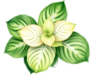 AI-generated watercolor illustration of Hosta 'Gorgeous George' (not a photograph)