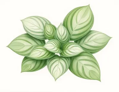 AI-generated watercolor illustration of Hosta 'Grand Prix' (not a photograph)