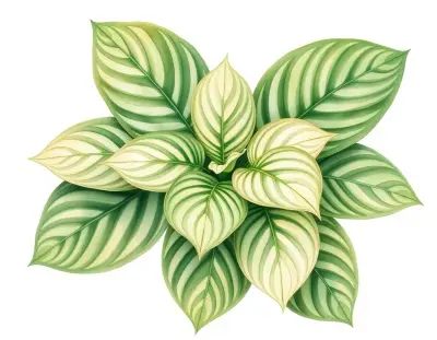 AI-generated watercolor illustration of Hosta 'Grand Total' (not a photograph)