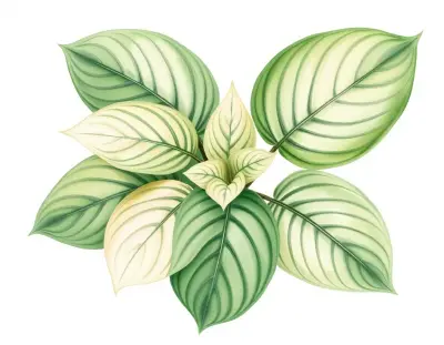 AI-generated watercolor illustration of Hosta 'Grandchild' (not a photograph)