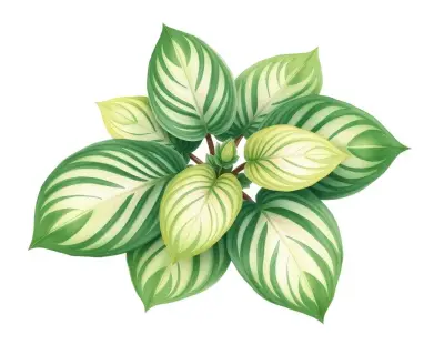AI-generated watercolor illustration of Hosta 'Granny's Rouge' (not a photograph)