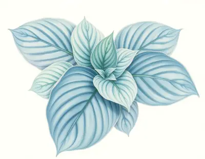 AI-generated watercolor illustration of Hosta 'Gray Fox' (not a photograph)