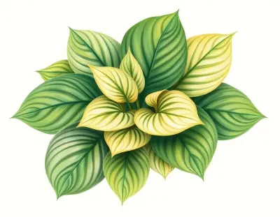 AI-generated watercolor illustration of Hosta 'Great Desire' (not a photograph)