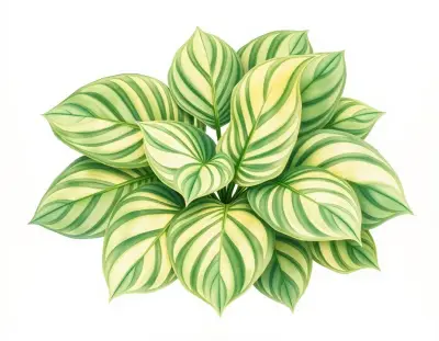 AI-generated watercolor illustration of Hosta 'Great Lakes Green' (not a photograph)